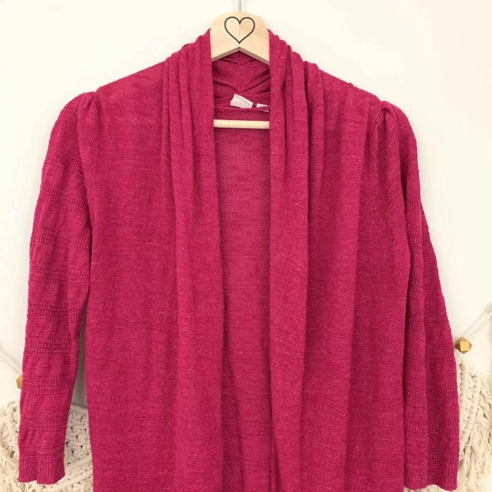 Anthropologie Yellow Bird Pink Open Knit Cardigan - Picture 4 of 9